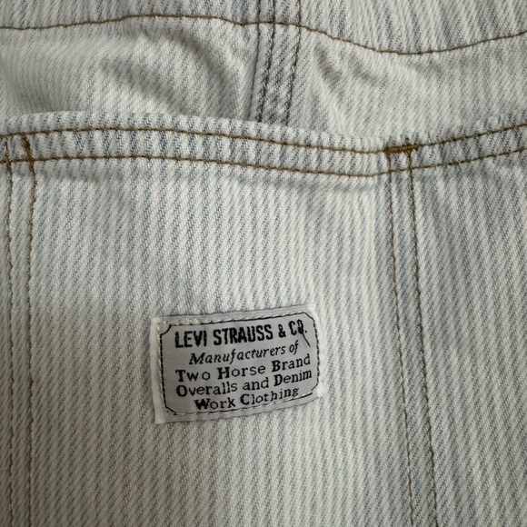 Levi’s Two Horse Brand Striped Denim Short Overalls - Size M - Picture 5 of 13